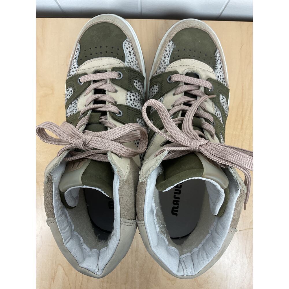 Maruti Mona Leather and Pony Hi Top Trainers in Pink/Olive Size EU 39 - Picture 6 of 8